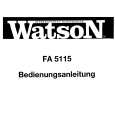 WATSON FA5115 Owners Manual